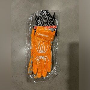 Spiderz Batting Gloves Hybrid Youth XL Orange Grey Softball Baseball